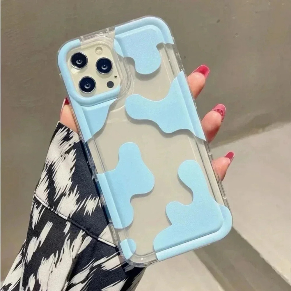 ⚠️Clearance iPhone 14/Pro/Pro Max Blue Cow Print Phone Case SAU - Picture 1 of 4